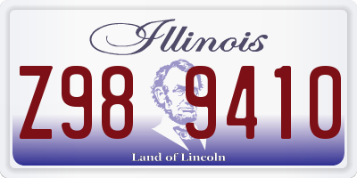 IL license plate Z989410