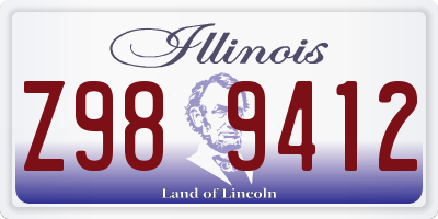 IL license plate Z989412