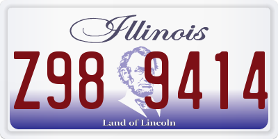 IL license plate Z989414