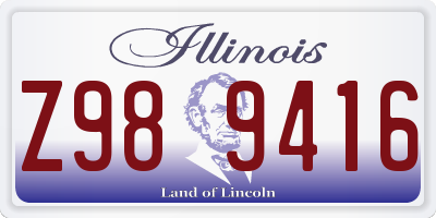 IL license plate Z989416