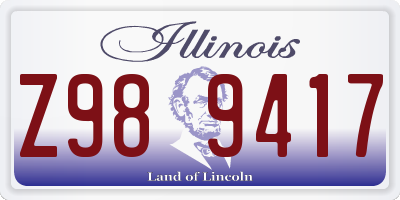 IL license plate Z989417