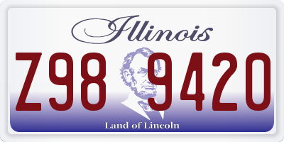 IL license plate Z989420