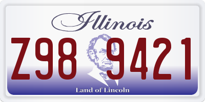 IL license plate Z989421