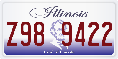 IL license plate Z989422