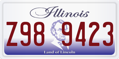 IL license plate Z989423