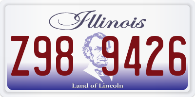 IL license plate Z989426