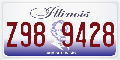 IL license plate Z989428