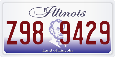 IL license plate Z989429