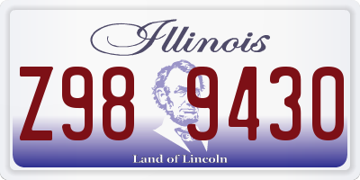 IL license plate Z989430