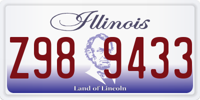 IL license plate Z989433