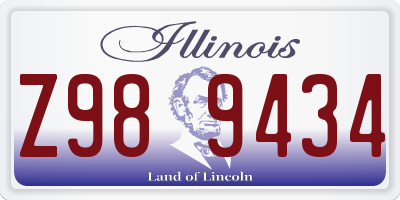 IL license plate Z989434