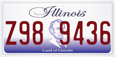 IL license plate Z989436