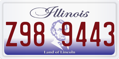 IL license plate Z989443