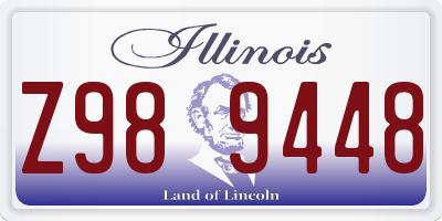 IL license plate Z989448