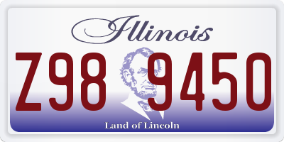 IL license plate Z989450