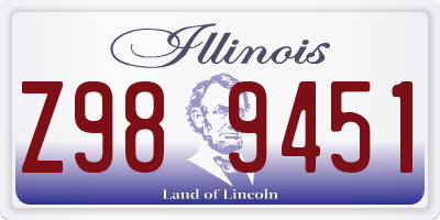 IL license plate Z989451