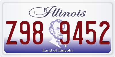 IL license plate Z989452