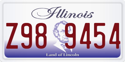 IL license plate Z989454