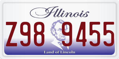 IL license plate Z989455