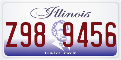 IL license plate Z989456