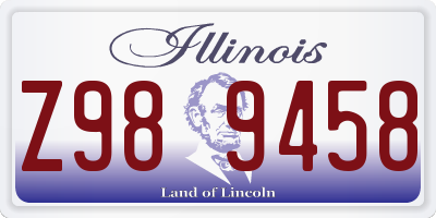 IL license plate Z989458