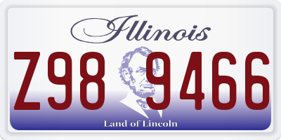 IL license plate Z989466