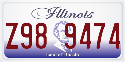 IL license plate Z989474