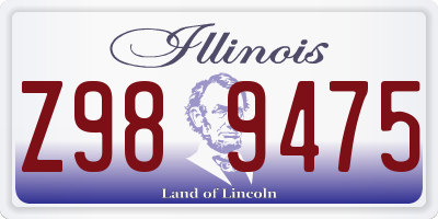 IL license plate Z989475
