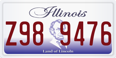 IL license plate Z989476