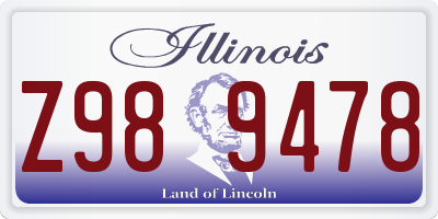 IL license plate Z989478