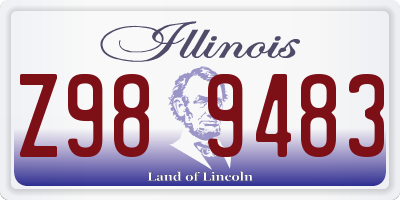 IL license plate Z989483