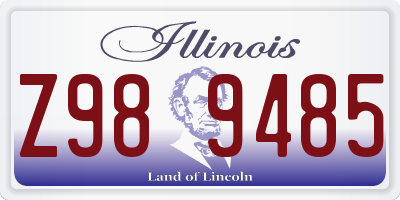 IL license plate Z989485