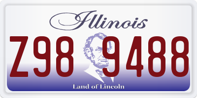 IL license plate Z989488