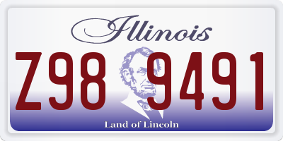 IL license plate Z989491