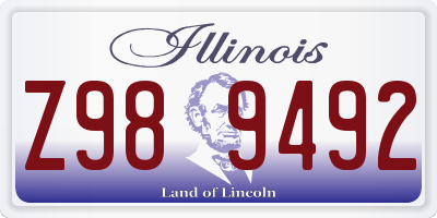 IL license plate Z989492