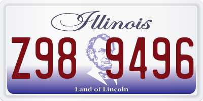 IL license plate Z989496