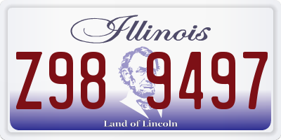 IL license plate Z989497