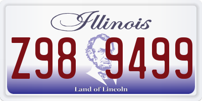 IL license plate Z989499