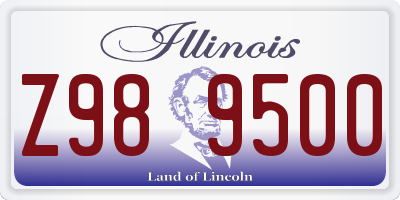 IL license plate Z989500