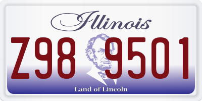 IL license plate Z989501