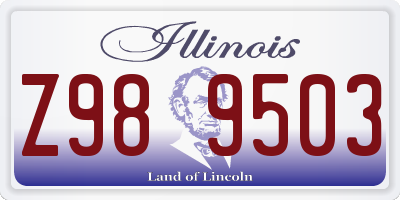 IL license plate Z989503