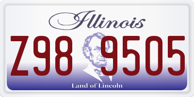 IL license plate Z989505