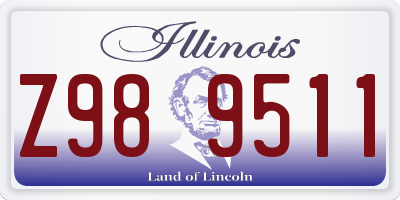 IL license plate Z989511