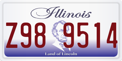 IL license plate Z989514