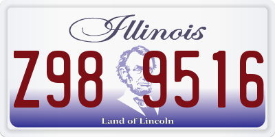 IL license plate Z989516