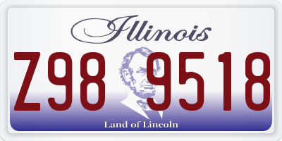 IL license plate Z989518