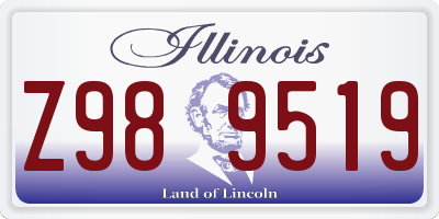 IL license plate Z989519