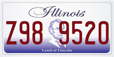 IL license plate Z989520