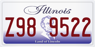 IL license plate Z989522