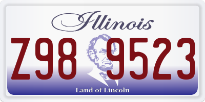 IL license plate Z989523